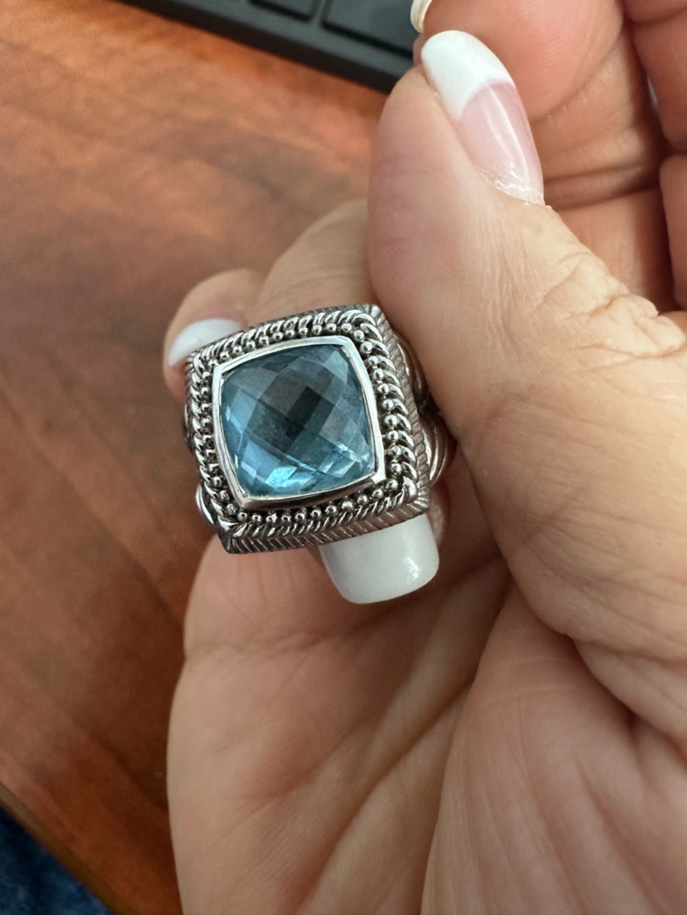 Judith Ripka Blue Topaz-Style Statement Ring